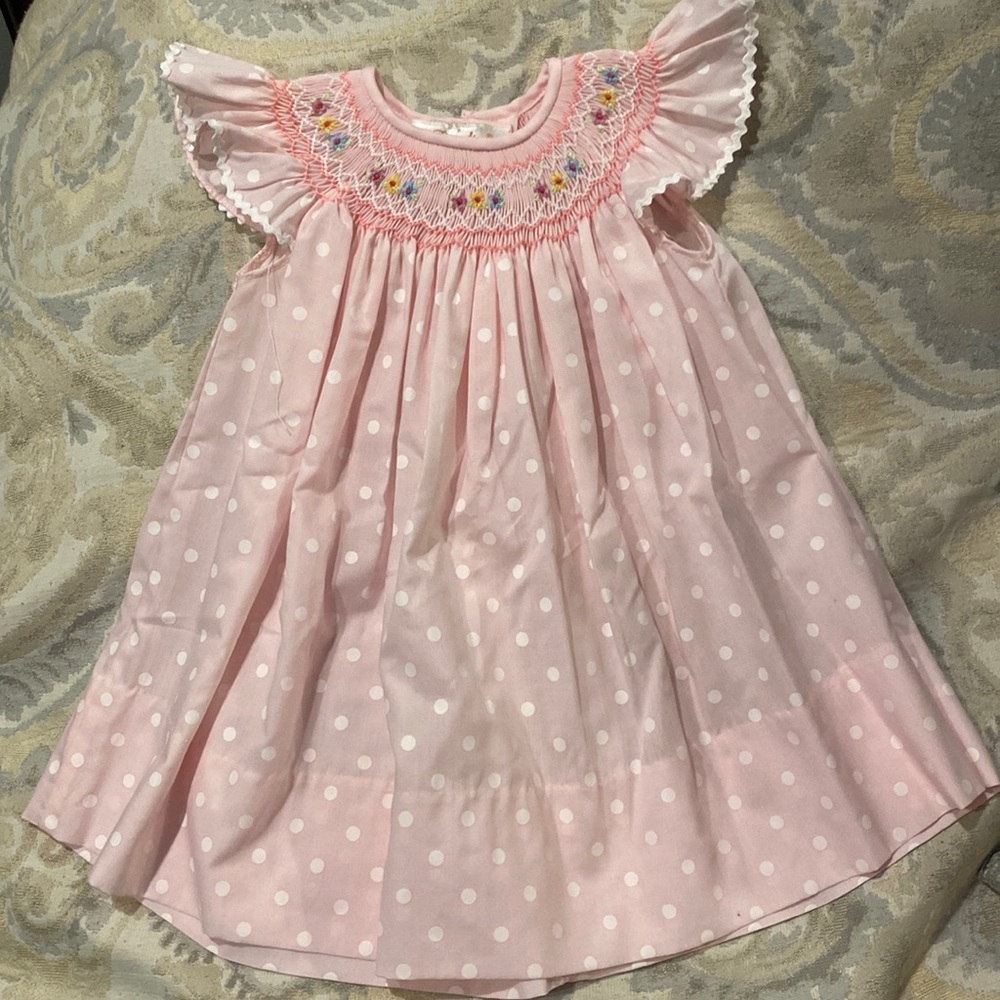 Smocked infant girl dress